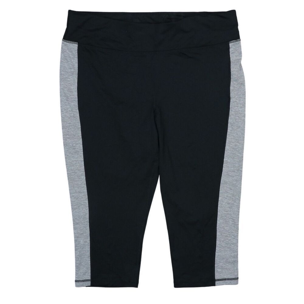 ID Ideology Women S Essentials Colorblocked Cropped Leggings Noir/Storm Grey 2X